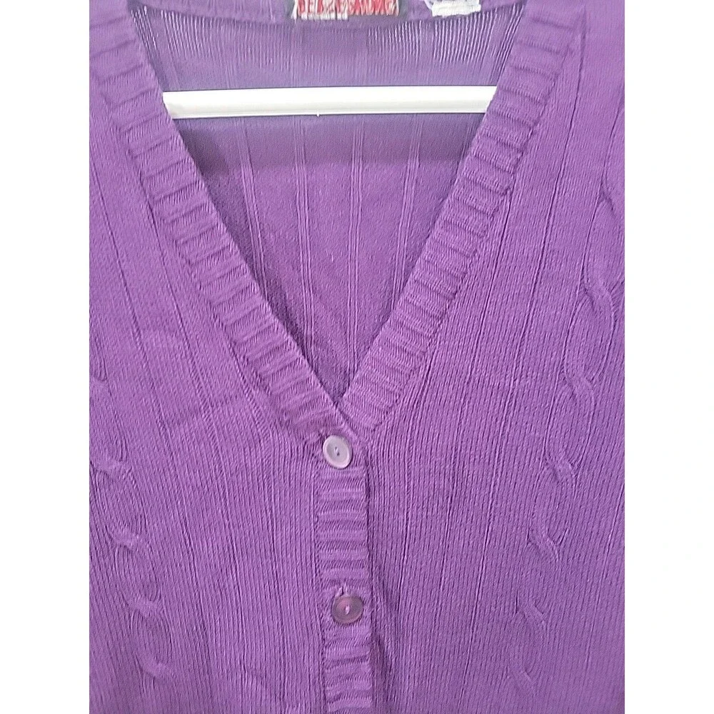 Vintage  Persephone Jones‎ Sweater Purple Cardigan Sz L RARE
